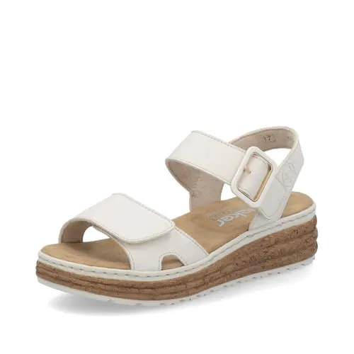 Rieker Sandale 62760 - Wanderschuhe für Damen mit Antistress-Features: Leicht, flexibel und optimaler Schockabsorption. Ideal für breitere Füße mit Klettverschluss für individuelle Anpassung.