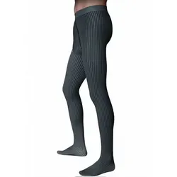 Adrian Hosiery Strumpfhose Herren STRIPES 40 DEN 40 DEN (Packung 1 St. 1er-Pack) semi-transparent & matt grau 48-50 (XL)