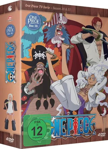 DVD ONE PIECE - Box 38 (Anime - Episoden 1076-1100) - 4 DVDs - Erleben Sie die Abenteuer von ONE PIECE in der 38. Box mit 4 DVDs. Ideal für Anime-Fans, die die gesamte Staffel 20 und 21 auf Deutsch und Japanisch genießen möchten.