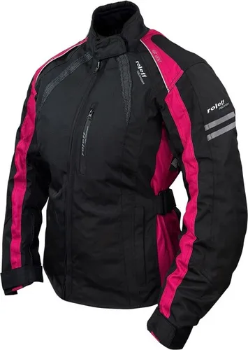 Roleff Damen Motorradjacke RO982 – Schwarz/Pink - Schutzjacken, wasserdicht, atmungsaktiv und mit zertifizierten Protektoren für optimalen Schutz und Komfort beim Touring und im Alltag.