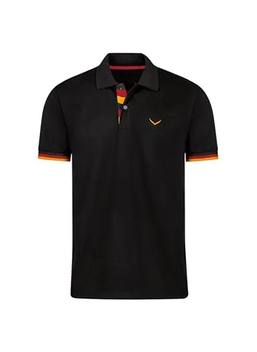 TRIGEMA Deutschland Poloshirt - Herren Poloshirt aus hochwertiger DELUXE Piqué-Qualität, 100% Baumwolle, klassischer Schnitt und in den Farben Deutschlands – perfekt für stilbewusste Männer.