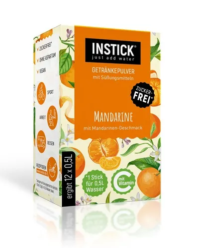 INSTICK Getränkepulver Mandarine 12-er Packung (für 12 x 0,5 L)