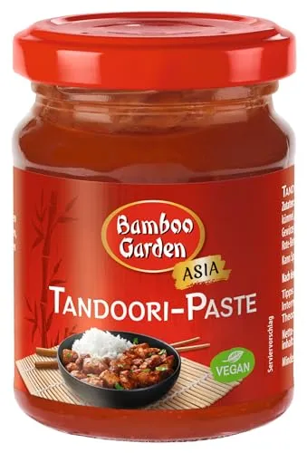 Bamboo Garden - Currypaste Tandoori | Mild-würziger Geschmack für Currygerichte und zum Marinieren von Fleisch | 1 x 125 g