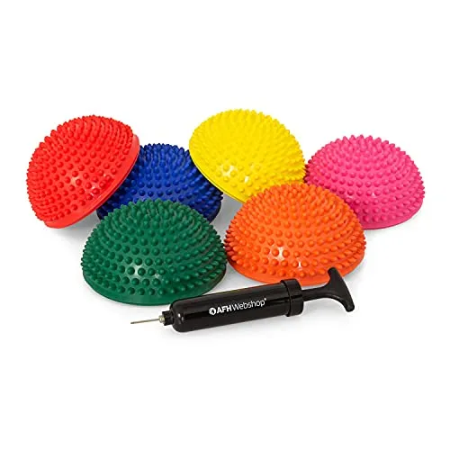 AFH Webshop TheraPIE Balance-Igel Premium Soft ca. Ø 16 cm Noppenball Massageball Igelball 6er Set + Pumpe