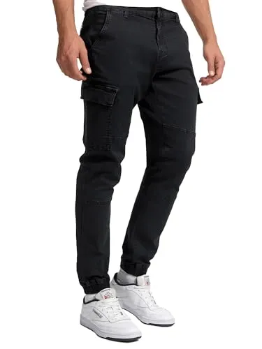 Indicode Herren August Cargohose | Praktische Cargo Chino Hose für Männer - Wanderhosen mit 6 Taschen, ideal für einen lässigen Look und praktische Aufbewahrung. Hoher Tragekomfort und stylischer Regular Fit für alle Gelegenheiten.