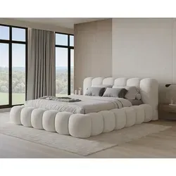 Chilly Design Polsterbett Stone Samt Beige 180x200 cm mit Stauraum - Polsterbett in modernem Block-Design, edler Samt-Stoff in Beige, integrierter Stauraum für Ordnung und eine großzügige Liegefläche von 180x200 cm für erholsamen Schlaf.