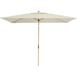 Doppler Sonnenschirm Aluwood Ultra, rechteckig, 300x200 cm - Sonnenschirme mit UV-Schutz und Holzoptik, ideal für Balkon und Terrasse, einfach zu bedienen mit Kurbelmechanismus.