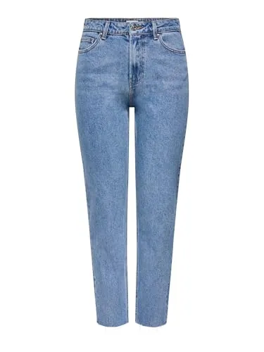 ONLY 7/8-Jeans mit Fransen in Blau, Größe 27 - Modische 7/8-Jeans mit fransigem Detail, ideal für einen trendigen Look. Hochwertige Baumwollmischung für hohen Tragekomfort.
