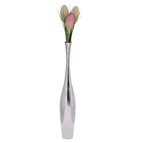 Wohnling Deko Vase groß Bottle S Aluminium modern - Moderne Aluminiumvase mit 1 großer Öffnung, ideal für echte und künstliche Blumen. Handgefertigt und einzigartig, ein stilvoller Hingucker für Ihr Zuhause.