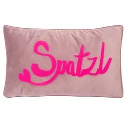 PAD Dekokissen LETTERS, rosa mit Schriftzug, 50 cm x 30 cm - Elegantes Dekokissen mit farbigem Keder und modernem Schriftzug. Ideal für stilvolle Akzente in Ihrem Zuhause. Maschinenwaschbar bei 30°C.
