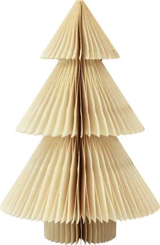 Papier Weihnachtsbaum Tannenbaum Creme Gold 30cm Dekoration