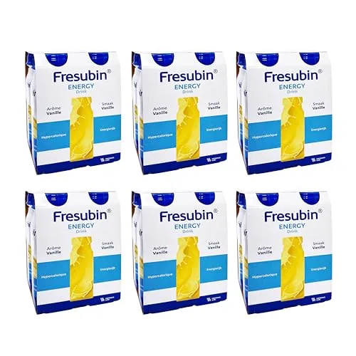 Fresubin Energy Drink Vanille 24x200ml - Hochkalorische Trinknahrung - Nahrungsergänzungsmittel für erhöhten Energiebedarf, glutenfrei und eiweißreich, ideal zur Unterstützung bei Rekonvaleszenz.