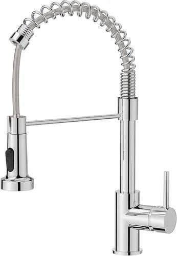 FORIOUS Küchenarmatur Hochdruck mit Ausziehbrause 360 Grad Chrom - Moderne Küchenarmatur mit 360 Grad Ausziehbrause für maximale Flexibilität und komfortable Handhabung in der Küche.