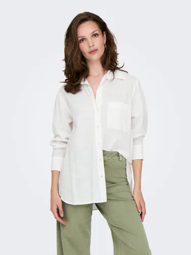 ONLY Damen Onlsalina L/S Shirt - Verkürztes Hemd mit Geknöpften Manschetten - Damenblusen, stylisches Hemd mit längerem Rücken und eleganten Ärmelbündchen, ideal für modische Looks.