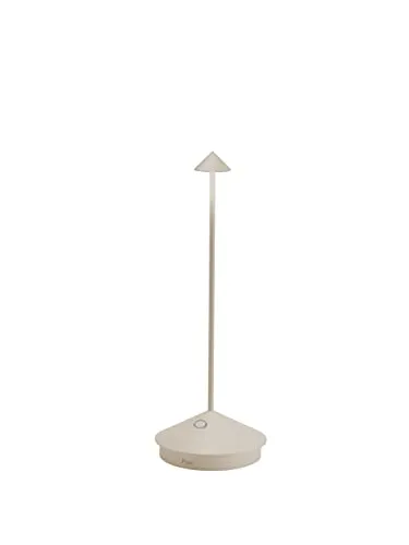 Zafferano Pina Pro Lampe - Moderne Tischlampe für Innen- und Außenbereich mit Touch Control. Wiederaufladbar, 12 Stunden Akku-Laufzeit, IP54 Schutz für Garten und Terrasse.