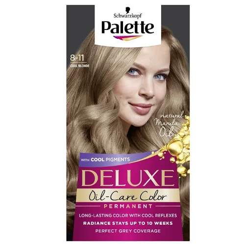 Schwarzkopf Palette Deluxe Haarfarbe 8-11 Cool Blonde - Färbemittel für Damen, permanente Haarfarbe mit langanhaltendem Farbglanz und intensiver Deckkraft für graue Haare, einfach zu Hause anzuwenden.