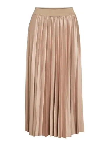 Vila VINITBAN Skirt/SU - NOOS - Eleganter Faltenrock aus glänzendem Stoff, perfekt für festliche Anlässe oder den Alltag.
