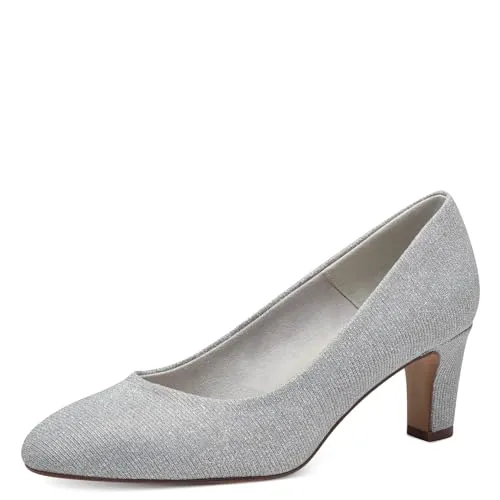 Tamaris Damen 1-22418-41 Pumps - Silver Glam, 39 EU - Damen-Pumps mit TOUCH-IT Technologie für höchsten Tragekomfort und rutschfester ANTIslide Sohle für sicheren Halt. Vegan und nachhaltig produziert, ideal für stilbewusste Frauen.