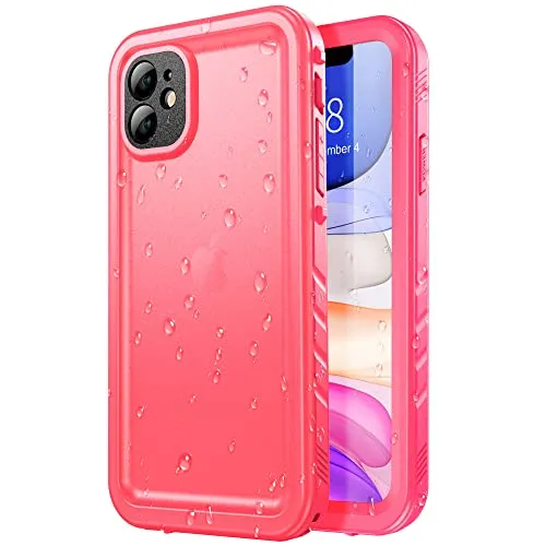 SPORTLINK für iPhone 11 Wasserdicht Hülle - 360 Grad Outdoor Schutzhülle mit Kameraschutz Displayschutz [IP68 Waterproof] [6FT Fallschutz Hard Case ] Panzerhülle komplettschutz handyhülle Rosa 6,1"