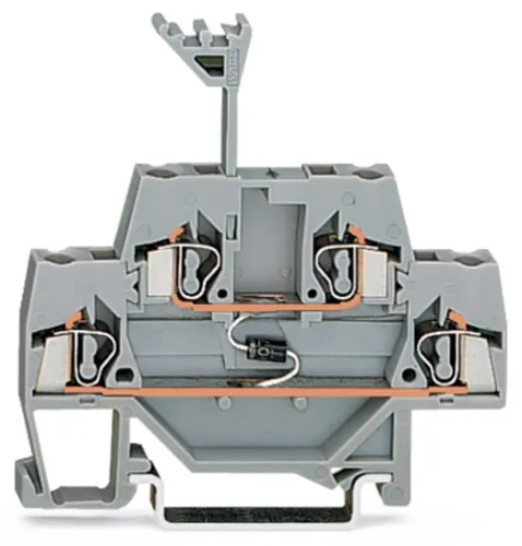 WAGO 280-940/281-411 Doppelstock-Diodenklemme - Sonstige Elektroinstallationsartikel, ideal für platzsparende Anwendungen mit integrierter Diode 1N4007 in grau.