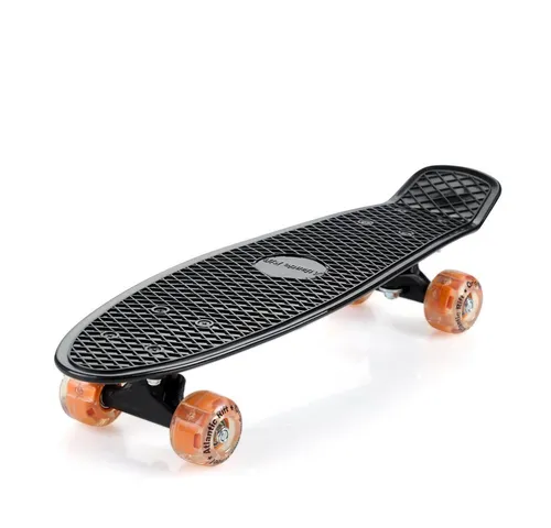 Monzana Skateboard 22 Zoll mit LED-Rollen - Cruiserboard für bis zu 100kg Belastbarkeit, ideal für entspannte Fahrten und coole Lichtspiele dank LED-Rollen.