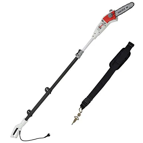 IKRA Elektro Teleskop Astsäge IEAS750 - Hochentaster mit 185mm Schnittlänge, bis 4m Arbeitshöhe, besonders leicht und komfortabel mit Schultergurt