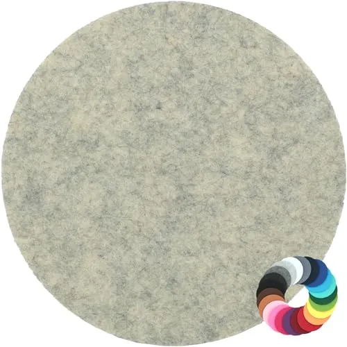 BIASTO Filzuntersetzer Rund 25cm in Muschel meliert (HF042); Farbauswahl & Größenwahl; Untersetzer Gläser; Für Getränke, Tassen, Blumentöpfe, Vasen, Tisch, Bar, Wohnung, Tisch-Deko