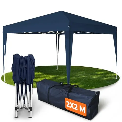 Kronenburg Faltpavillon 2 x 2 m - Wasserdicht und UV-Schutz 50+ - Gartenlauben: 100% wasserdichter Faltpavillon mit UV-Schutz 50+, ideal für Gartenpartys oder Events. Inklusive Tragetasche und Zubehör für einfachen Aufbau.