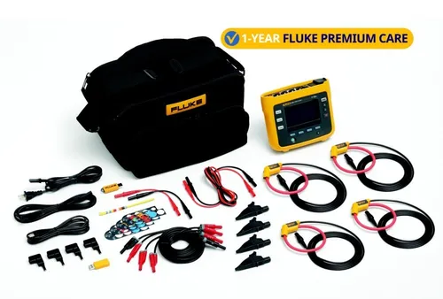 Fluke Power-Logger FLUKE-1738/FPC EU Leistungsanalysator - Leistungsanalysator mit digitaler Anzeige, 4 Spannungseingangskanälen und 4 Stromeingangskanälen. Ideal für präzise Messungen von Wirkleistung, Blindleistung und Oberwellen.