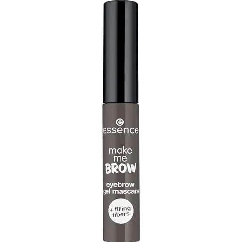 essence cosmetics make me BROW eyebrow gel mascara, Augenbrauen, mit Füllfasern, Nr. 04 Ashy Brows, braun, definierend, gelig, vegan, Mikroplastik Partikel frei, Nanopartikel frei (3,8ml)