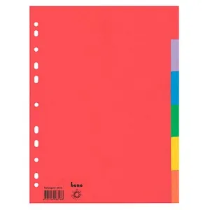 bene Ordnerregister DIN A4 Vollformat blanko farbig 6-teilig, 1 Satz