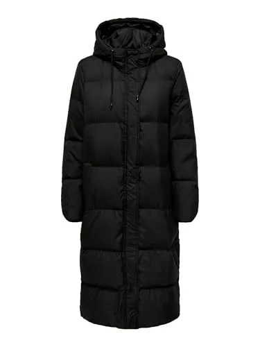 ONLY Damen ONLALICE DOWN Coat OTW Jacke - Eleganter schwarzer Mantel, warm und stylisch für kalte Tage