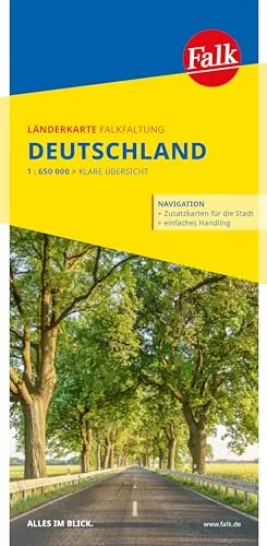 Falk Länderkarte Falkfaltung Deutschland 1:650.000: Straßenkarte und Autokarte