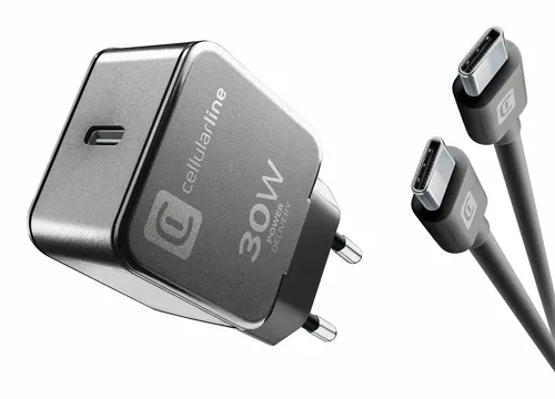 Cellular Line USB-C Charger Kit 30W PD für Motorola/Google - Ladegeräte & Dockingstationen, leistungsstarkes 30W PD für schnelles Laden und optimale Kompatibilität.