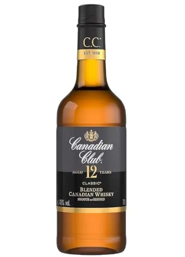 Canadian Club 12 Jahre Original Whisky - Importierter Blended Canadian Whisky, 40 % vol, sanfter Geschmack mit langem, trockenen Finish – das perfekte Geschenk für Whisky-Liebhaber.
