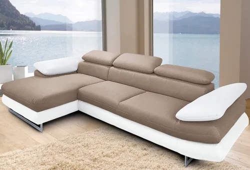 COTTA Ecksofa Solution L-Form, mit Arm- & Kopfteilverstellung, wahlweise mit Bettfunktion