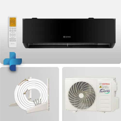 HANTECH 9000 BTU Split Klimaanlage mit WLAN - Klimaanlage 9000 BTU, 2,6 kW, energieeffizient mit Invertertechnik und selbstreinigender Goldbeschichtung, ideal für Räume bis 26 m², steuerbar über WLAN-App.