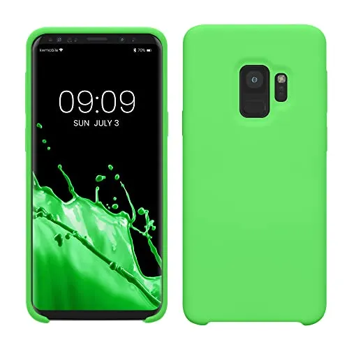 kwmobile Handyhülle für Samsung Galaxy S9 Hülle - Case Silikon - Kabelloses Laden - Schutzhülle Cover in Limettengrün