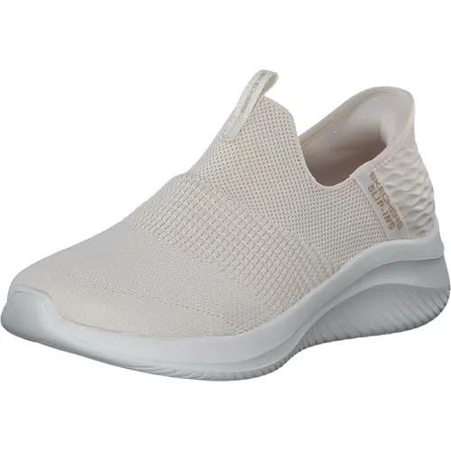 Skechers Damen Ultra Flex 3.0 Cozy Streak Sneaker - Tan Knit Trim, 39 EU - Damen-Sneaker mit atmungsaktivem Textilobermaterial und flexibler Sohle für optimalen Tragekomfort und Bewegungsfreiheit.
