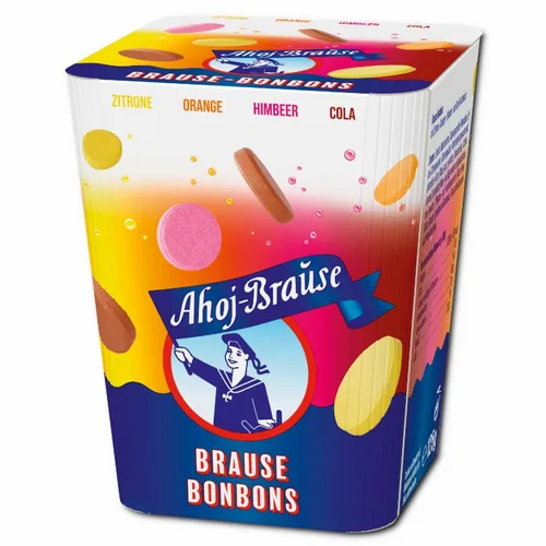 Frigeo Ahoj-Brause – Die Klassiker: Runde Brause-Bonbons in 4 Geschmacksrichtungen - Süßes & Knabbereien – Die beliebten Brause-Bonbons sorgen mit ihrem fruchtigen und sauren Geschmack für prickelnden Party-Spaß und sind seit 1925 ein Klassiker für Naschkatzen!