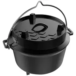 Tepro 8231 Dutch Oven S - 4 Liter Gusseisen Topf, ideal für Fleischgerichte, Suppen und Aufläufe im Freien