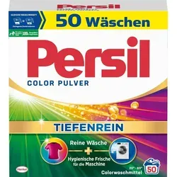 Persil COLOR PULVER TIEFENREIN Waschmittel 3,0 kg - Hochwirksames Waschmittel für strahlende Farben und tiefenreine Wäsche. Ideal für alle Textilien und sorgt für langanhaltende Frische.