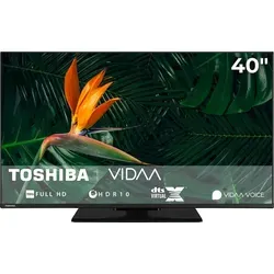 TOSHIBA 40LV3F63DA 40 Zoll Full HD Smart LED TV mit Alexa - Fernseher mit 40 Zoll Full HD, HDR und TRU Resolution für lebendige Bilder. Integrierte Sprachsteuerung mit Alexa und vielseitige Anschlussmöglichkeiten für ein perfektes Entertainment-Erlebnis.