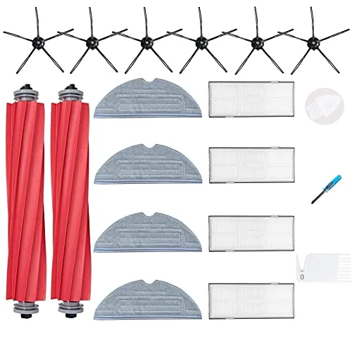 Loveco Zubehör Ersatz Kompatibel für Roborock S7 S7 Plus S7 MaxV , Ultra Roboter Staubsauger,2 Hauptbürste, 4 Filter,6 Seitenbürsten,4 Mopptüchern, 1 Bürstenreinigungswerkzeug