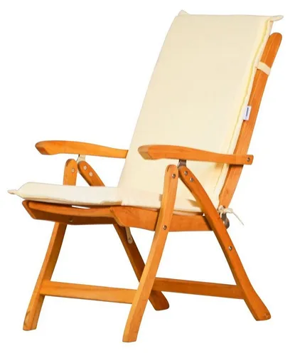 Kai Wiechmann Teak Hochlehner Pisa Set mit Auflage - Hochwertiger Gartenstuhl aus massivem, wetterbeständigem Teakholz mit 4-fach verstellbarer Rückenlehne für höchsten Sitzkomfort. Inklusive lichtechter Dralon®-Auflage für langanhaltenden Genuss im Freien.