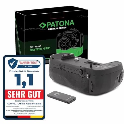 PATONA 1493 - Ersatz für Nikon MB-D18 Batteriegriff - Foto- & Video-Zubehör mit IR-Fernauslöser, bietet zusätzliche Energie für längere Aufnahmen und ist kompatibel mit EN-EL15/EN-EL18A und AA-Batterien.