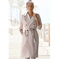 LASCANA Trenchcoat (mit Bindegürtel) zum Regulieren, leichter Damenmantel ohne Futter, casual-chic beige 42