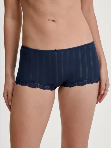 CALIDA Panty "Etude Toujours" Damen Gr. L, blau - Funktionsunterwäsche aus hochwertiger Supima®-Baumwolle für einen seidig-weichen Griff. Die elastische Low-Cut Panty bietet hohen Tragekomfort und Pillingbeständigkeit, ideal für jeden Tag.