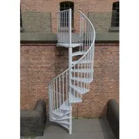 Minka Außenspindeltreppe Rondo Zink Color 38 - 305,5cm Geschosshöhe - Klappleitern mit pulverbeschichteter Spindeltreppe in Schwarz, Anthrazit oder Weiß, korrosionsresistent und mit rutschfesten Stufen für sicheren Auf- und Abstieg.