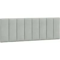 vidaXL Kopfteil Kissen mit Linien-Design, 140cm - Kopfteil für Bett, aus weichem Samt, bietet exzellente Rückenunterstützung und elegantes Design. Mit Klettverschlüssen für einfache Montage und vielseitige Verwendung.